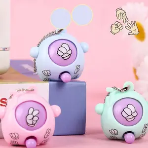 3Pcs Rock-paper-scissors Key Chain Pendant Toys Kids Birthday Baby Shower Party Favor Christmas Wedding Gifts Guests Reward