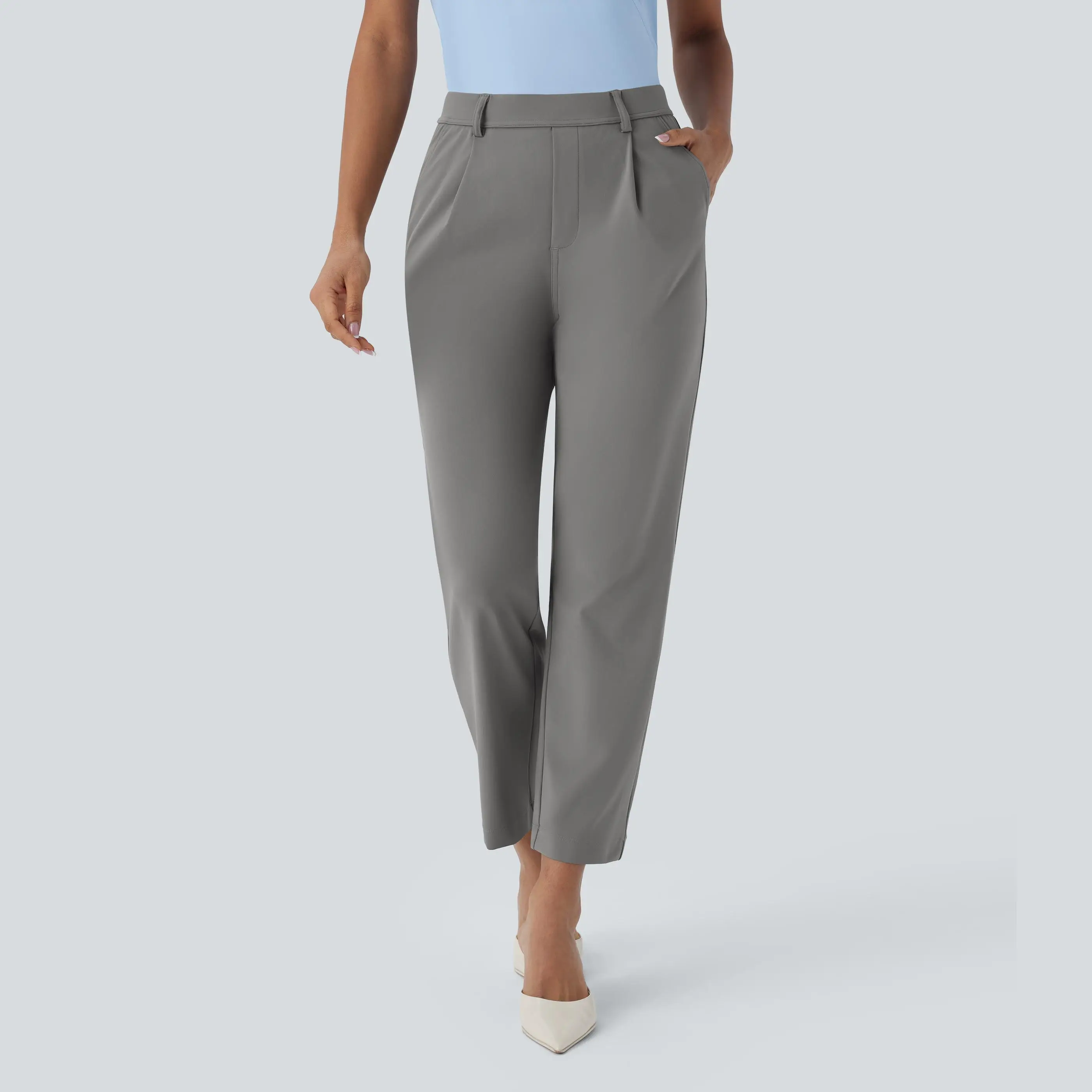 Halara High Waisted Pocket Ankle Length Tapered Work Pants
