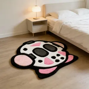 Creative Robot Pattern Irregular Bedroom Carpet, Non-Slip Soft Comfortable Rug, Living Room Sofa Mat, Bedside Bathrobe Closet Shower Floor Pad