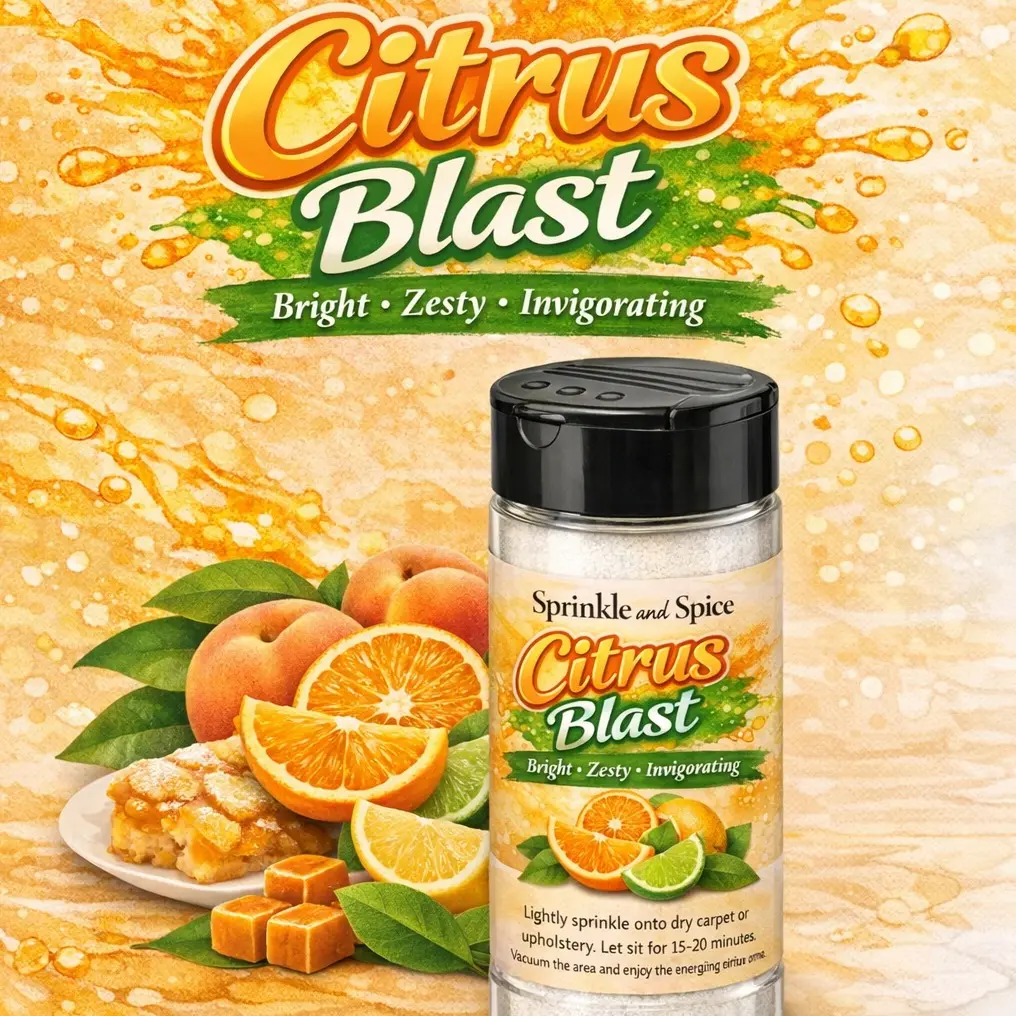 Sprinkle & Spice Citrus Blast Lemon Scented Air Freshener for Carpets & Upholstery Sun-Ripened Citrus Aroma Long Lasting Sparkling Clean Scent Perfume Household Fragrance