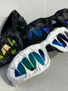 Avant-Garde American Style Dark Handmade Resin Decorative Glasses, Unique Texture Design, Streetwear Aesthetic, Random Print Pattern