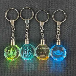 Party favors lot of 50 LED Allah Muhammad SAW Bismillah and Mashallah light up keychains crystal in boxes
