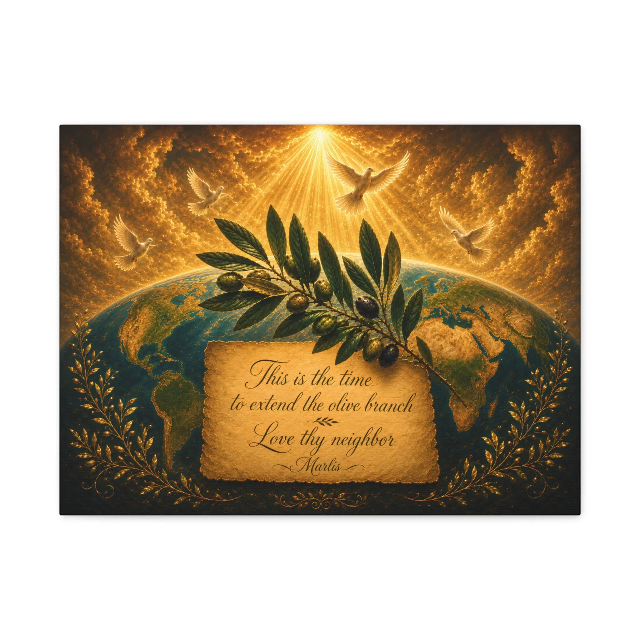 This Is the Time to Extend the Olive Branch Canvas Wall Art