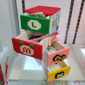 2 Drawers building block, Bear Toys, Birthday Gift, Father's Day Gift, Educational, Boy, Girl, Trend Decoration, Cool Gifts, Brick, Interlocking Blocks, Family Bonding