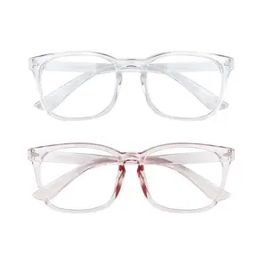 ScreenTimeHacks Blue Light Glasses - Lightweight Square Fashion Eyeglasses, Unisex Computer Gaming & Daily Wear for Back-to-School Students