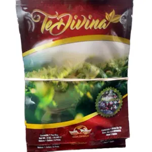 Te divina es un producto echo con manzanilla hojas de caqui hojas de malva jengibre chaga.son productos orgánicos…..