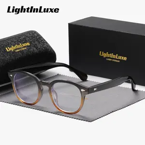 LightInLuxe Unisex Fashion Full Frame Oval Frame Non-Prescription Glasses Outdoor Activities and Driving Casual Anti-Blue Light Blocking Non-Prescription Glasses