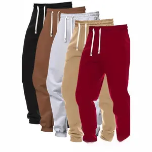 5-Pack Men's Solid Color Sweatpants Polyester Knit Fabric Regular Fit Drawstring Waist Slight Stretch With Pockets For Casual Athletic Wear