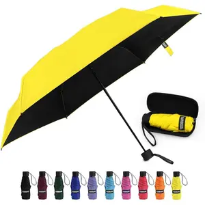 Small Mini Umbrella with Case Light Compact Design Perfect for Travel Lightweight Portable Parasol Outdoor Sun&Rain Umbrellas