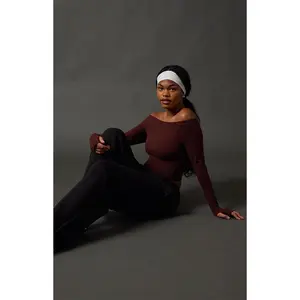 PAC 1980 Women's Active Suki Off-The-Shoulder Long Sleeve Top