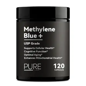 Pure Vitamins Methylene Blue Plus 12 mg | USP Pharma Grade | 120 Vegan Capsules | Non-GMO & Gluten-Free | Made in USA
