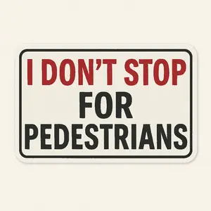 I Don’t Stop for Pedestrians - sticker