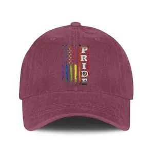 Pride American Flag Baseball Cap - LGBTQ Rainbow Festive Party Hats, Durable Adjustable Sun Visor for Club Events, Love is Love
