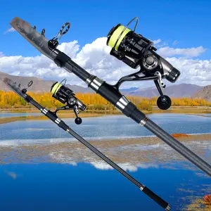 11.8-17.4ft Telescopic Surf Spinning Rod, 30T Carbon Fiber Portable Travel Pole, 80-150g Heavy Duty Long Cast Beach Surf Fishing Rod
