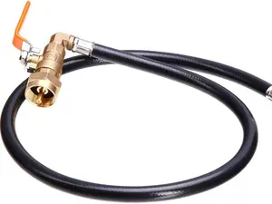 Propane Refill Adapter Hose for 1 lb. Camping Bottles and 20-50 lb. Propane Tanks with QCC1/Type1 Connector and 3FT Rubber Hose Heaters