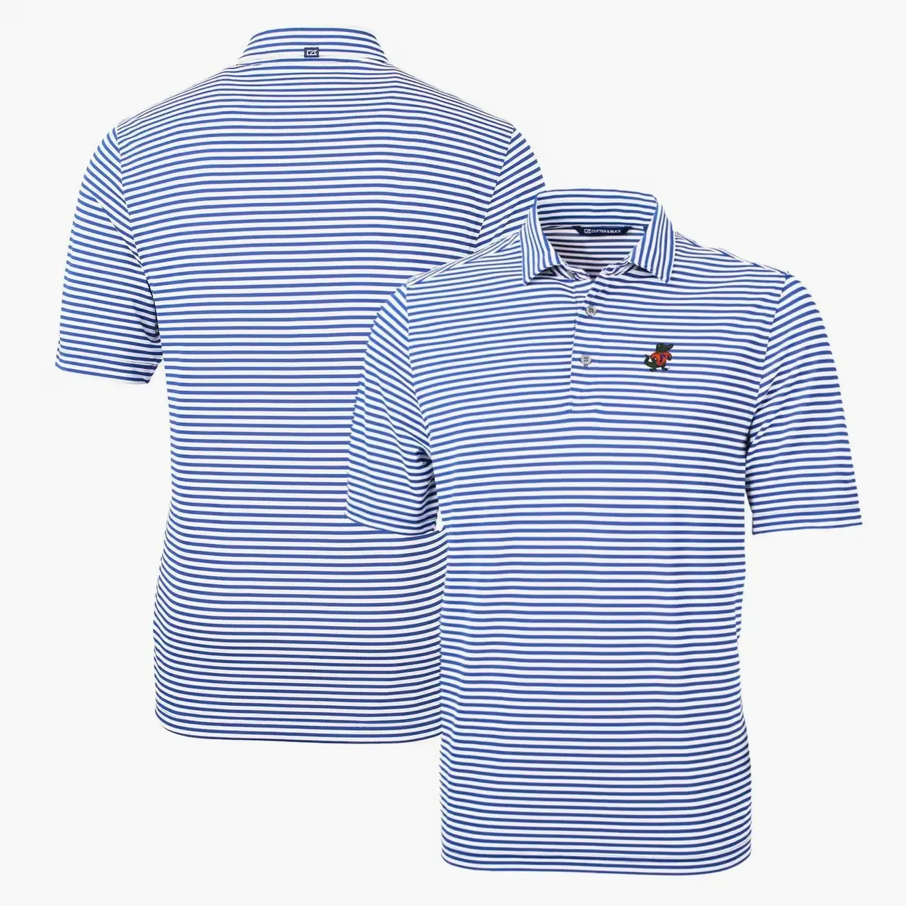 Florida Gators Cutter & Buck Throwback Logo Virtue Eco Pique Stripe Recycled Polo - Blue