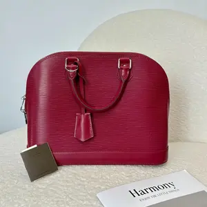 Pre-owned Louis Vuitton Alma BB Epi Leather Red Top Handle Bag (Classic Structured Bag) 16