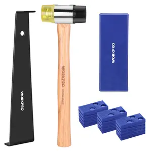 #Summervibes WORKPRO Laminate Wood Flooring Installation Kit with Reinforced Double-Faced Mallet, Heavy Duty Pull Bar, Tapping Block and 30-Piece Spacers Included,Multicolor