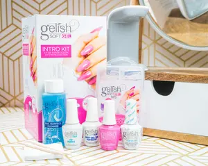 Gelish Soft Gel(TM) Intro Starter Kit – Full Coverage Press On Tips, LED Nail Lamp, Long-Lasting, Fast Application, No Chip, At-Home