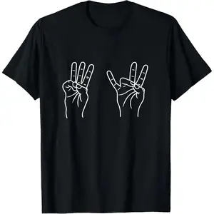 Plus Size ASL Sign Language Funny 67 Meme Viral Hand Signs Slang T-Shirt