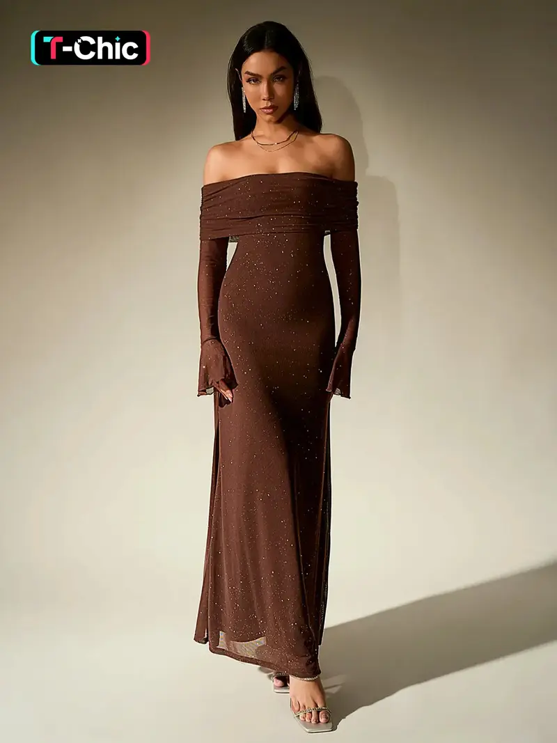 long sleeve sparkly dress - TikTok Shop
