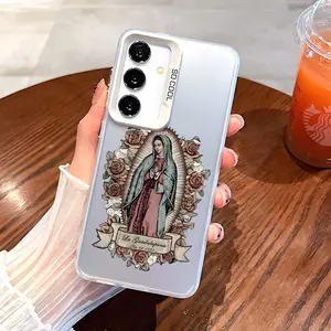 Virgen De Guadalupe Pattern Phone Case with Hard Back & Soft Edge Drop Protection Cover for SAMSUNG S21 S22 S23 S24 S25 S26 Plus S22Ultra S23Ultra S24Ultra S23FE S25ultra S26Ultra S26+ Virgin Mary Maria