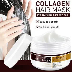 Rozino Collagen Hair Mask 100g - Moisturizing & Strengthening Formula with Mint for Dry Fine Hair Care - Easy Absorb Soft Smooth Results