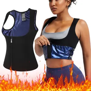 Sweat Top Zipper Vest Sauna Suit Sports Women Waist Trainer Sweat Zipper Vest Sauna Suit Workout Tank Tops Womenswear