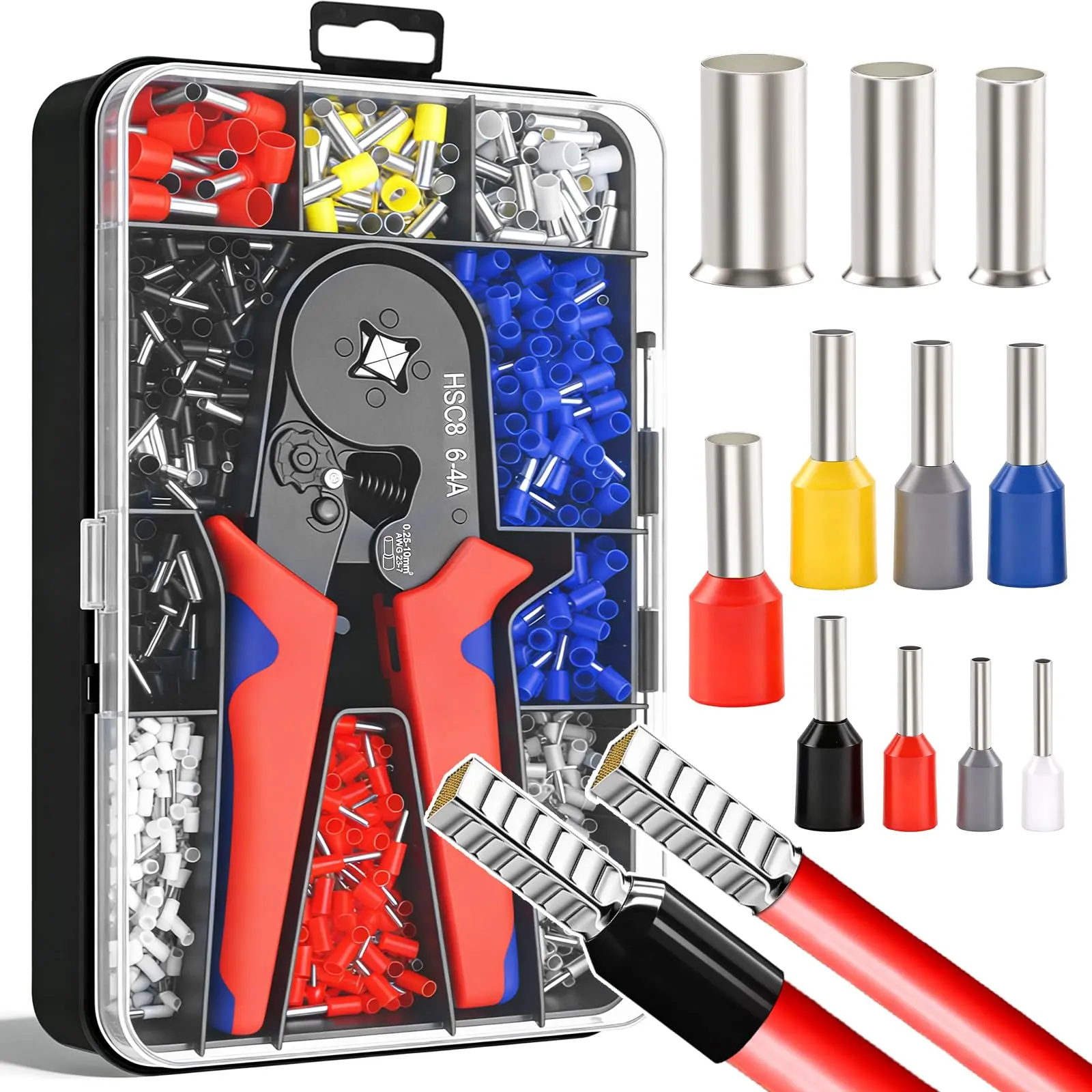 Wire Terminal Crimping Tool with 1200pcs Wire Connectors,Insulated Wire Crimp Terminals for Home Circuit,Car audio ,DIY,Hand Tools outdoorfun,SummerVibes