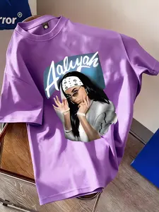 Aaliyah Vintage R&b Idol Breathable Quick-Dry T-Shirt, Top, Unisex Oversized Loose Fit, Casual Streetwear, Random Print, Short Sleeve