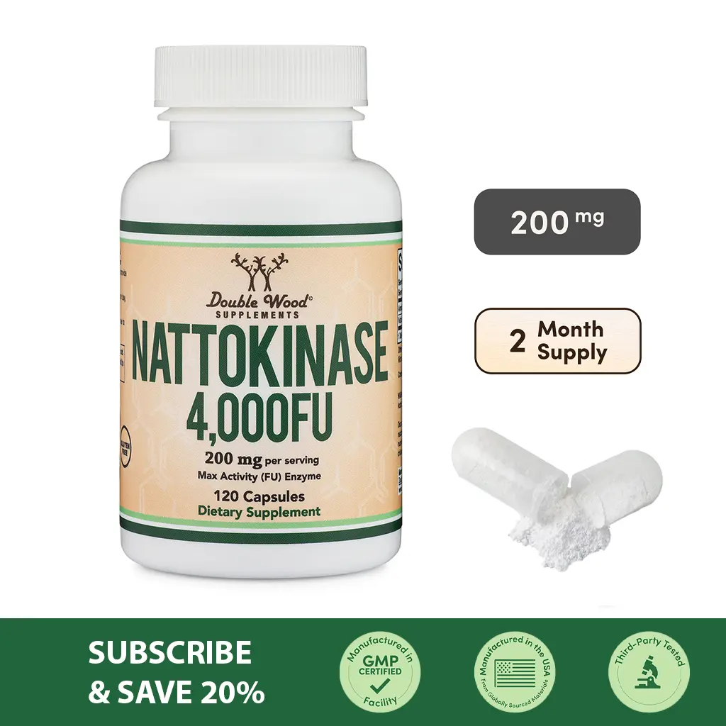 Nattokinase | 200 mg | 120 Count | Support Cardiovascular Health | Double Wood Supplements Nattokinase | 200 mg | 120 Count | Support Cardiovascular Health | Double Wood Supplements