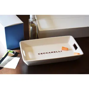 Personalized Rectangular Entryway Catchall Tray - Ceramic Key and Accessory Dish for Dresser, Nightstand, Bathroom or Kitchen