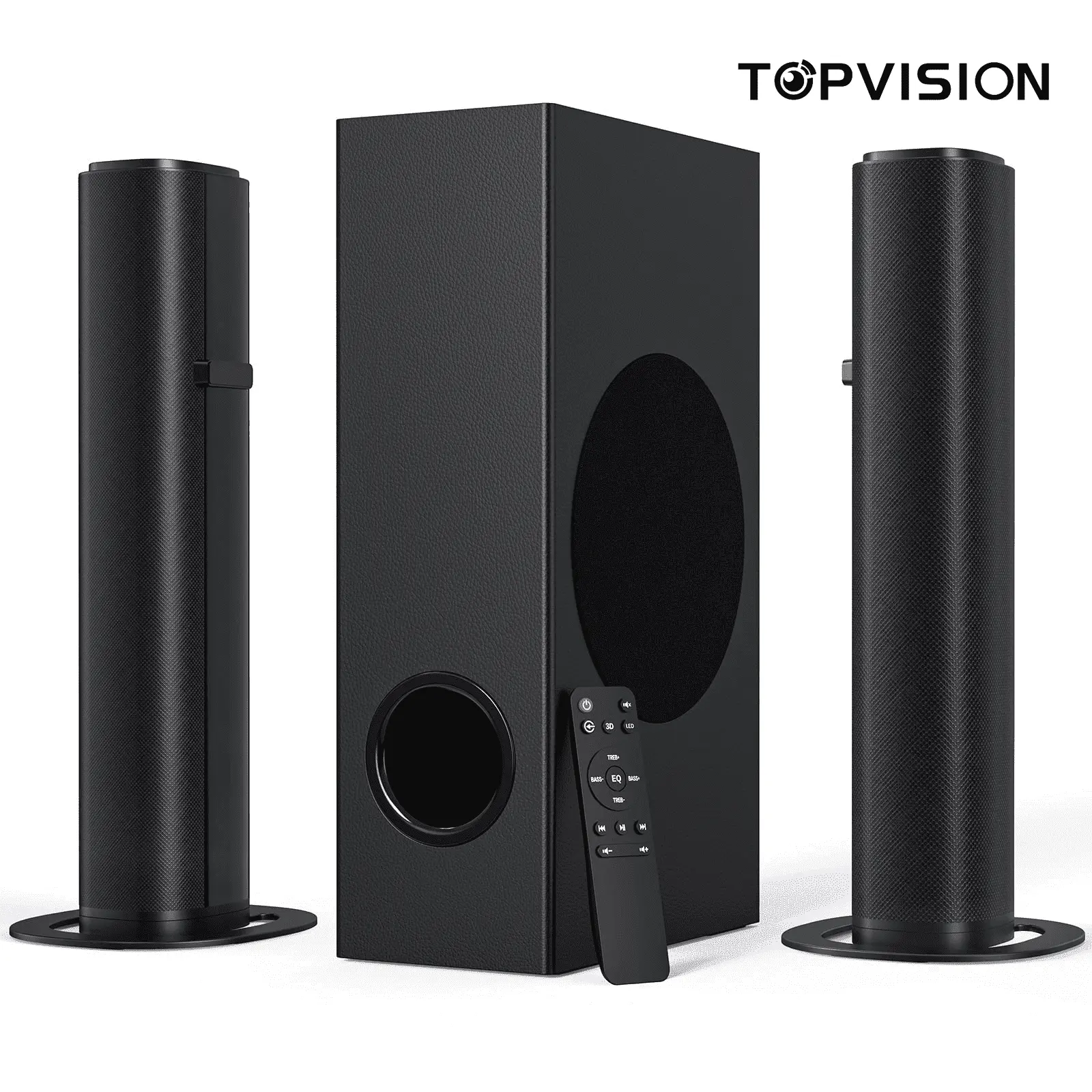TOPVISION 4.1Ch Sound Bar with Subwoofer, 120W Separable Sound Bar for TV, 2-In-1 Detachable Sound Bar with Usb/Aux/Coaxial/Optical/Hdmi/Bluetooth