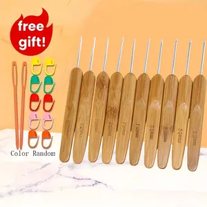 10 handle crochet hooks, metal head crochet hooks, weaving tools, connection methods, sweater needles, carbonized crochet hooks (various sizes)