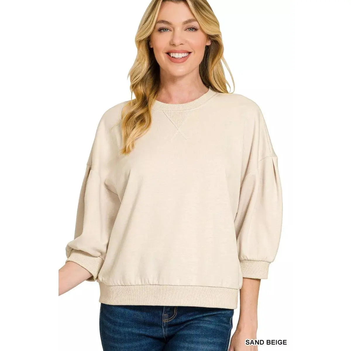 Zenana Scuba Dolman Sleeve Sweatshirt