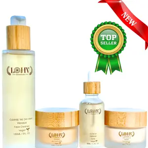 LOHV Essentials Luxury Premium Vegan Skincare System for Sensitive Skin, All Skin Types - 4 Step Skincare System - Cleanser, Moisturizer