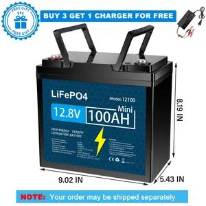 12V 100Ah LiFePO4 deep cycle rechargeable lithium battery, over 5000 life cycles, built-in BMS, perfect backup power, off-grid home energy storage core series, maintenance free,TikTokShopBlackFriday