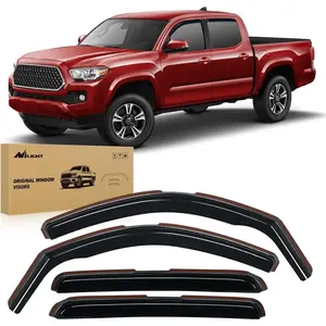Nilight In-Channel Acrylic Rain Guards - Anti-Fog, Weatherproof, Tool-Free Window Deflectors & Vent Visors, Original Fit for 2005-2015 Tacoma Double Cab, 4PCS Car Exterior Accessories