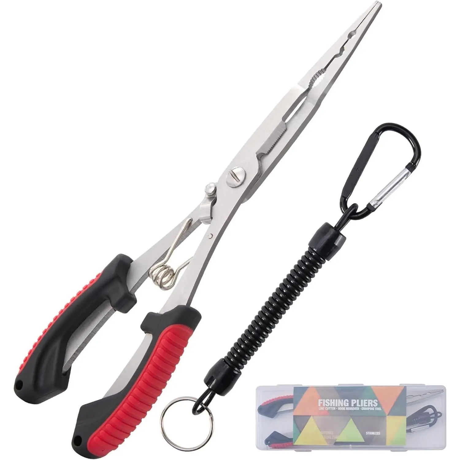 Saltwater Fishing Pliers - Stainless Steel  Nose Pliers, Hook Remover & Line  with Non-Slip Handle, Fishing Tool for Freshwater & Saltwater
