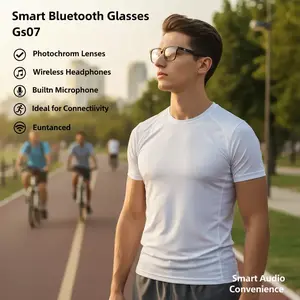 GS07 Smart Bluetooth Glasses Photochromic Lenses Wireless Headphones with Mic for Music Calls Sports Cycling Hiking Wearable