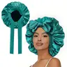 Double Layer Satin Bonnet, Soft and Breathable Hair Care Bonnet, Adjustable Night Sleeping Cap, Heatless Styling Tool for Women