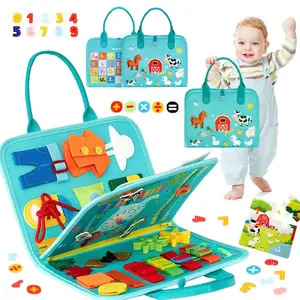 Busy Board, Birthday Gift for Boys Girls, Busy Book for Plane Car Travel, Preschool Learning Activities Educational Toy Learning Tool for Learning Fine Motor Skills, Christmas Halloween Gift, Random Color