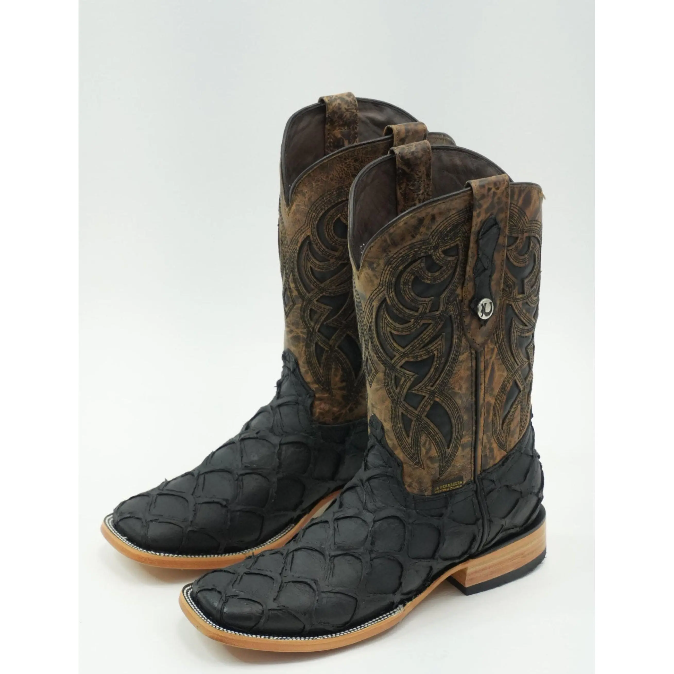 LA HERRADURA MENS CLON NEGRO MATTE SQUARE TOE BOOT