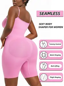 Barbie Pink Seamless Smooth Shapewear Bodysuit, High Elastic Tummy Control Waist Trainer Butt Lifter Shaper, Postpartum Slimming Body Shaper Underwear, Body Shaper Girdle