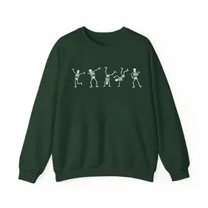 Dancing Skeleton Sweatshirt, Funny Halloween Skeleton Sweatshirt, Fall Sweater, Fits Every Occasion, Casual Style, Cool Colors