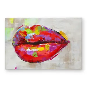 360 stand Polyester Indoor/Outdoor Weatherproof Area Rug, 2x3 ft Rectangle Contemporary Lips Print Red Home Decor Carpet