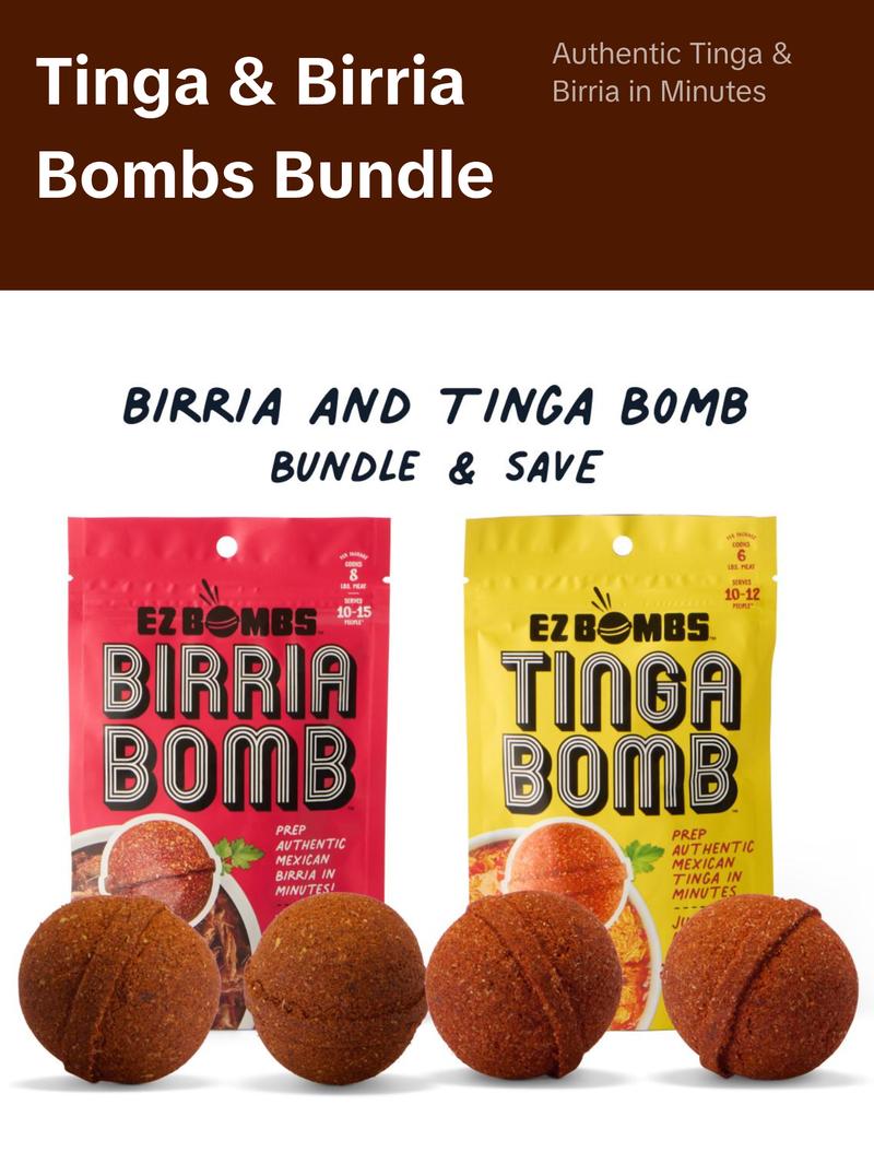 Birria and Tinga Bombs bundle by EZ Bombs - Seasoning Spice Bomb Flavor for Authentic Mexican Dishes - Traditional