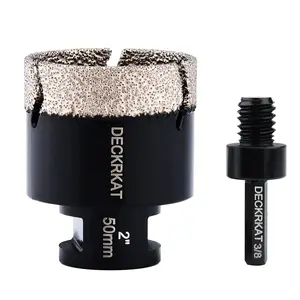 Hole Saw, 2" Hole Saw for Tiles Marble Porcelain, 50mm Core Bit with 5/8-11 and 3/8" Hex Shank Adapter for Angle Grinders & Drills