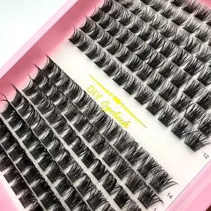 168Pcs Lash Clusters D Curl Wispy Fluffy Individual Lashes Extensions Natural Look DIY Eyelash Extension for Daily Party Makeup D Curl Eyelashes