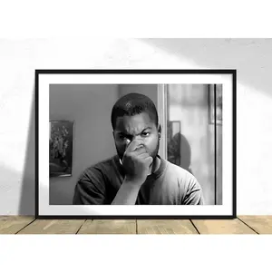 Friday Movie Poster B&W Bathroom Scene -  Black and White Poster - Funny Toilet Scene Print Smile Wall Art Ice Cube Craig Jones